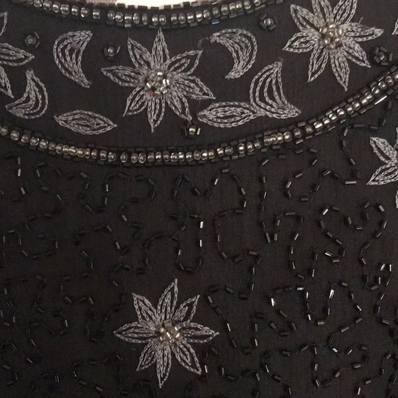 Pretty cool black beaded evening top - Picture 3 of 4